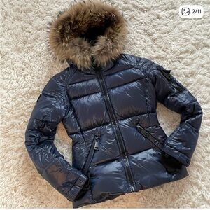 SAM. Blake Fur-Trim Short Down Puffer Coat